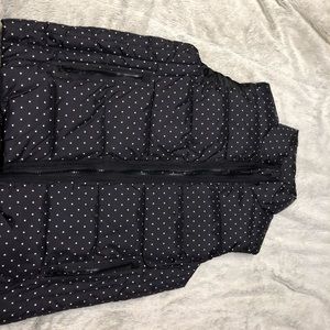 Black and white polkadot vest